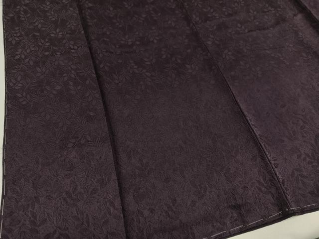 平和屋着物●上質な色無地　草木地紋　葡萄鼠色　正絹　逸品　AABH3840ph