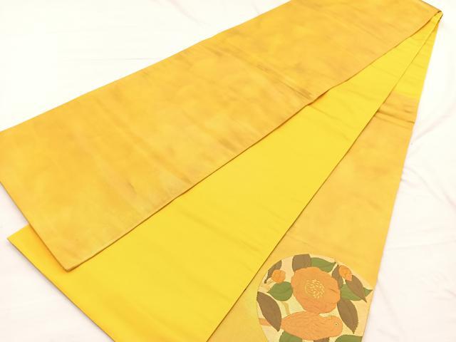 平和屋着物◎太鼓柄袋帯　ふくれ織　花鳥丸文　金糸　引箔　正絹　逸品　BAAX0681hv