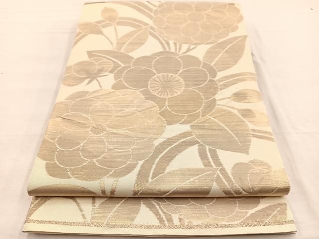 平和屋着物◎六通柄　本袋帯　草花文　正絹　逸品　BAAX0762hv