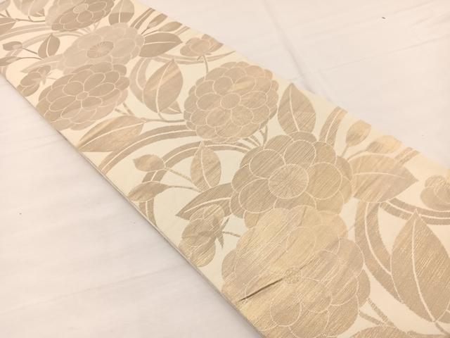 平和屋着物◎六通柄　本袋帯　草花文　正絹　逸品　BAAX0762hv