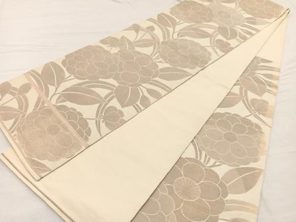 平和屋着物◎六通柄　本袋帯　草花文　正絹　逸品　BAAX0762hv