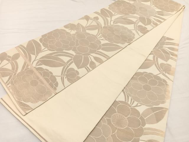 平和屋着物◎六通柄　本袋帯　草花文　正絹　逸品　BAAX0762hv