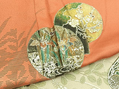 平和屋着物■訪問着　螺鈿　草花文　暈し染め　金銀彩　正絹　逸品　BAAW7601hv