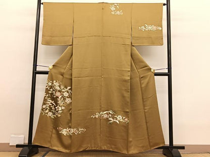 平和屋着物■訪問着 狩猟更紗花鳥文 金彩 正絹 逸品 BAAW7598hv
