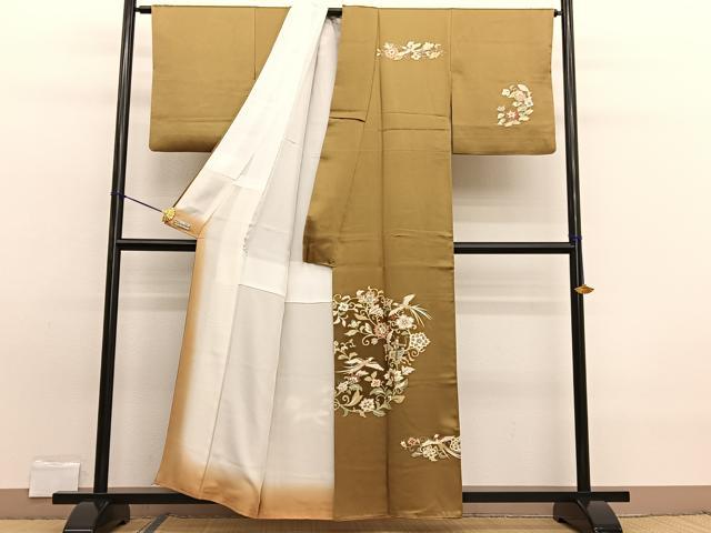 平和屋着物■訪問着 狩猟更紗花鳥文 金彩 正絹 逸品 BAAW7598hv