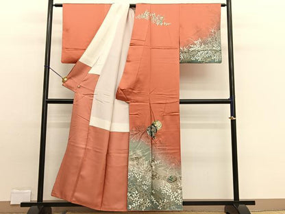平和屋着物■訪問着　螺鈿　草花文　暈し染め　金銀彩　正絹　逸品　BAAW7601hv
