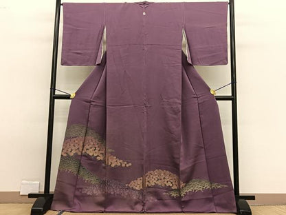 平和屋着物■豪華色留袖　寿光織　菊華三友図　金糸　正絹　逸品　BAAW7640hv