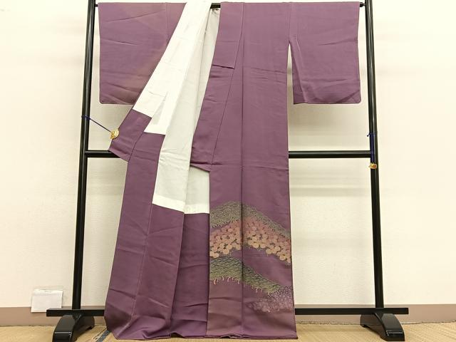 平和屋着物■豪華色留袖　寿光織　菊華三友図　金糸　正絹　逸品　BAAW7640hv