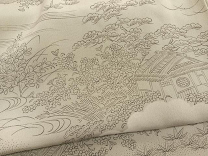 平和屋着物■上質な小紋　手描き　御所解文　正絹　逸品　BAAW7639hv
