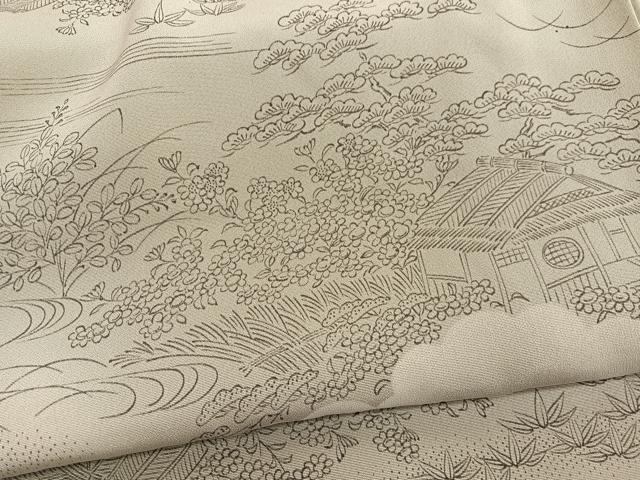 平和屋着物■上質な小紋　手描き　御所解文　正絹　逸品　BAAW7639hv