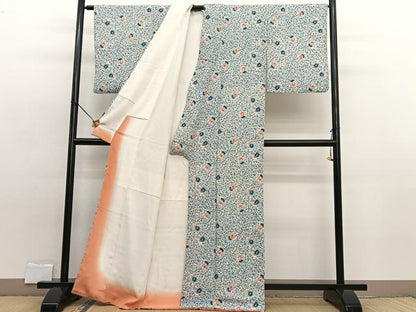 平和屋着物■上質な小紋 花唐草文 正絹 逸品 BAAW7853hv