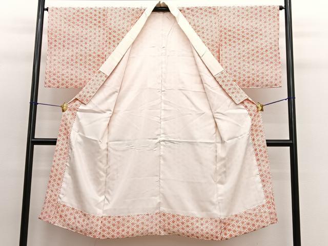 平和屋着物■長襦袢 袷 麻の葉文様 正絹 逸品 BAAW7915hv
