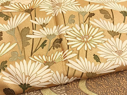 平和屋着物■豪華色留袖 作家物 駒刺繍 流水菊文 金彩 正絹 逸品 BAAW7909hv