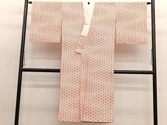 平和屋着物■長襦袢 袷 麻の葉文様 正絹 逸品 BAAW7915hv