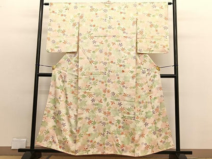 平和屋着物■上質な小紋 楓 暈し染め 金彩 正絹 逸品 BAAW7913hv