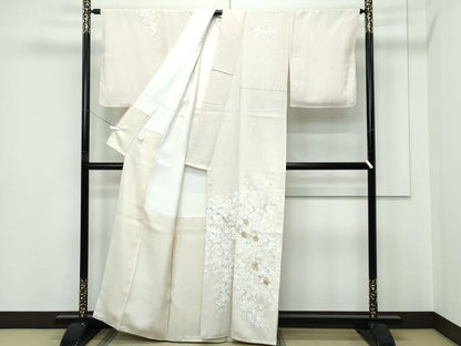平和屋本店●極上　竹珠庵　訪問着　螺鈿　手描き　桜　暈し染め　金彩　逸品　未使用　CZAA5551s6
