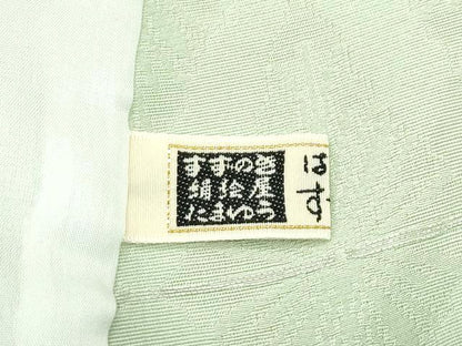 平和屋着物▽極上 色無地 単衣 夏虫色地 花菱地紋 銀通し地 逸品 CZAA5561s6
