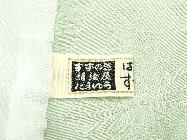 平和屋着物▽極上 色無地 単衣 夏虫色地 花菱地紋 銀通し地 逸品 CZAA5561s6