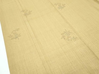 平和屋本店●極上　本場結城紬　重要無形文化財　奥順　100亀甲　飛び亀甲　枝花文　桑染色地　証紙付き　逸品　CZAA5587s6