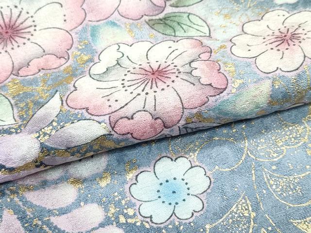 平和屋本店●極上　訪問着　辻が花　絞り　暈し染め　銀通し地　逸品　CZAA5579s6