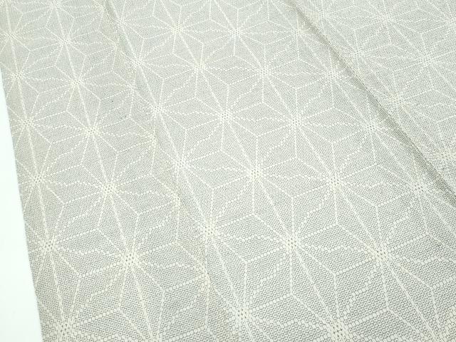 平和屋本店▽極上 白鷹お召 単衣 110亀甲 麻の葉文様 逸品 未使用 CZAA5593s6