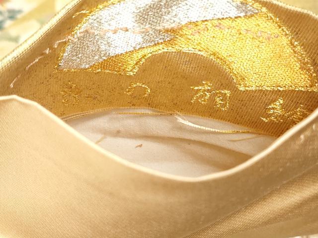 平和屋着物◎六通柄袋帯　唐織　地紙花車文　金銀糸　正絹　逸品　DABD4386qa