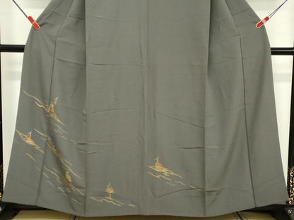 平和屋着物■訪問着 竹屋町刺繍 休み鳥 金彩 正絹 逸品 DABD2961cd