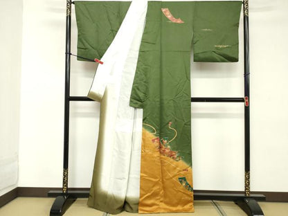 平和屋着物■訪問着 短冊花文 暈し染め 金彩 正絹 逸品 DABD2964cd