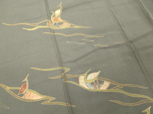 平和屋着物■訪問着 竹屋町刺繍 休み鳥 金彩 正絹 逸品 DABD2961cd