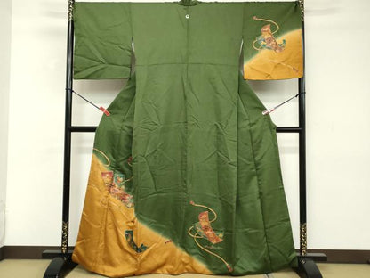平和屋着物■訪問着 短冊花文 暈し染め 金彩 正絹 逸品 DABD2964cd