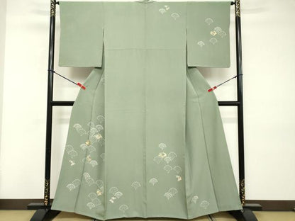 平和屋着物■訪問着 駒刺繍 鹿の子青海波花文 大丸扱い 正絹 逸品 DABD2960cd