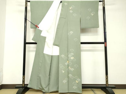 平和屋着物■訪問着 駒刺繍 鹿の子青海波花文 大丸扱い 正絹 逸品 DABD2960cd