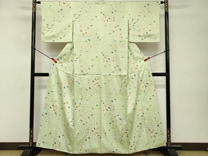 平和屋着物■上質な小紋 草葉文 正絹 逸品 DABD2973cd