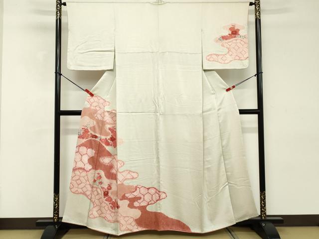 平和屋着物■訪問着 絞り 霞草花文 金彩 正絹 逸品 DABD2993cd