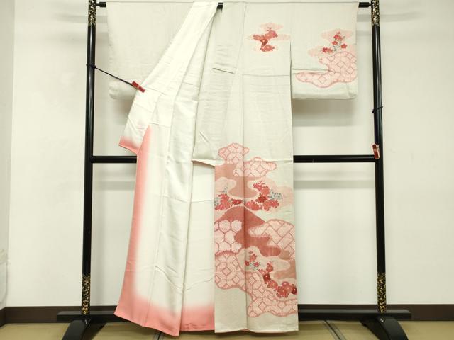 平和屋着物■訪問着 絞り 霞草花文 金彩 正絹 逸品 DABD2993cd