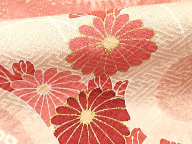 平和屋着物■訪問着 絞り 霞草花文 金彩 正絹 逸品 DABD2993cd