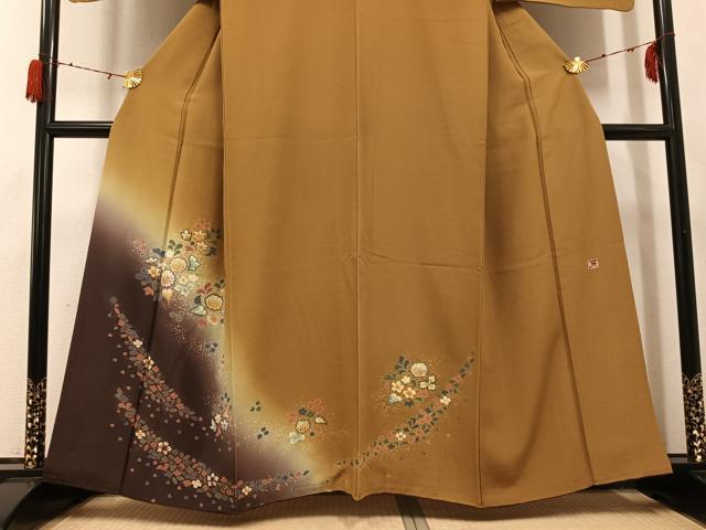 平和屋着物▽上質な小紋　単衣　辻が花　暈し染め　金彩　正絹　逸品　未使用　AAAS3077iu 平和屋着物▽上質な小紋 単衣 辻が花 金彩 正絹 逸品 DABD6472du