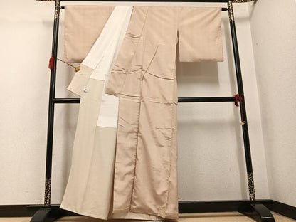 平和屋着物●紅花紬　米沢　霞文　さが美扱い　正絹　逸品　AABH3872ph