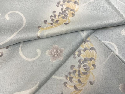 平和屋着物●上質な小紋　菊桜唐草文　暈し染め　正絹　逸品　AABH3854ph