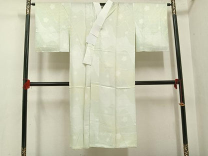 平和屋着物●上質な小紋　長襦袢(無双仕立て)セット　舞花文　正絹　逸品　未使用　AABH3876ph