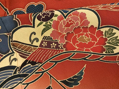 平和屋着物●豪華振袖　紅型　花鳥文　暈し染め　正絹　逸品　未使用　AABH3863ph