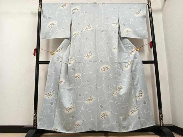 平和屋着物●上質な小紋　菊桜唐草文　暈し染め　正絹　逸品　AABH3854ph