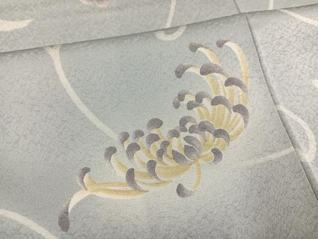 平和屋着物●上質な小紋　菊桜唐草文　暈し染め　正絹　逸品　AABH3854ph
