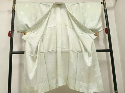 平和屋着物●上質な小紋　長襦袢(無双仕立て)セット　舞花文　正絹　逸品　未使用　AABH3876ph