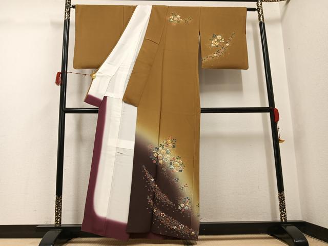 平和屋着物●訪問着　辻が花　暈し染め　金彩　正絹　逸品　未使用　AABG3464ph 平和屋着物○訪問着 作家物 孝美 辻が花 舞花文 正絹 逸品 AABF3610ck
