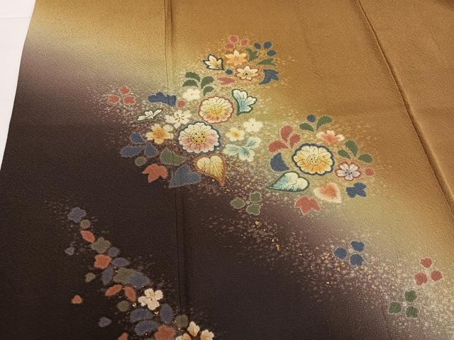 平和屋本店●極上　吉乃一廉　幻の辻が花　振袖・長襦袢(袷)セット　暈し染め　金彩　銀通し地　逸品　DZAB4737kh6 平和屋本店○極上 吉乃一廉 幻の辻が花 振袖・長襦袢(袷)セット 暈し
