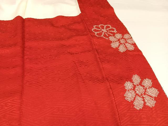 平和屋着物●豪華振袖　総絞り　草花文　金彩　正絹　逸品　AABH4045ph