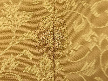 平和屋着物●黄金糸　お召　花唐草文　正絹　逸品　AABH4044ph