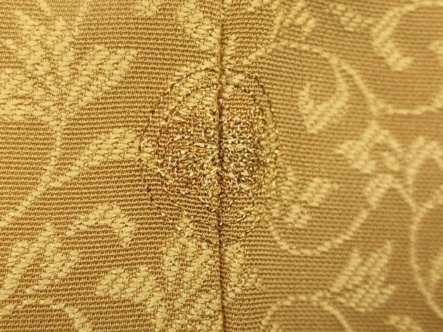 平和屋着物●黄金糸　お召　花唐草文　正絹　逸品　AABH4044ph