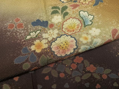 平和屋着物●吉乃一廉　幻の辻が花　訪問着　辻が花　暈し染め　金彩　正絹　逸品　AABH3877ph